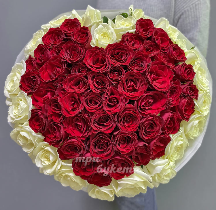 71 роза сердцем (доп. фото 3)