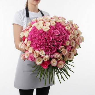 101 роза сердце (Premium) 80 см